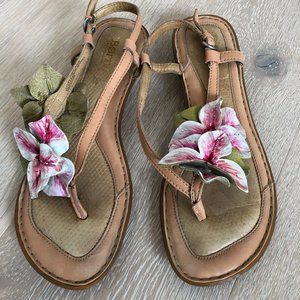 Born Leather Thong Sandals with Orchid